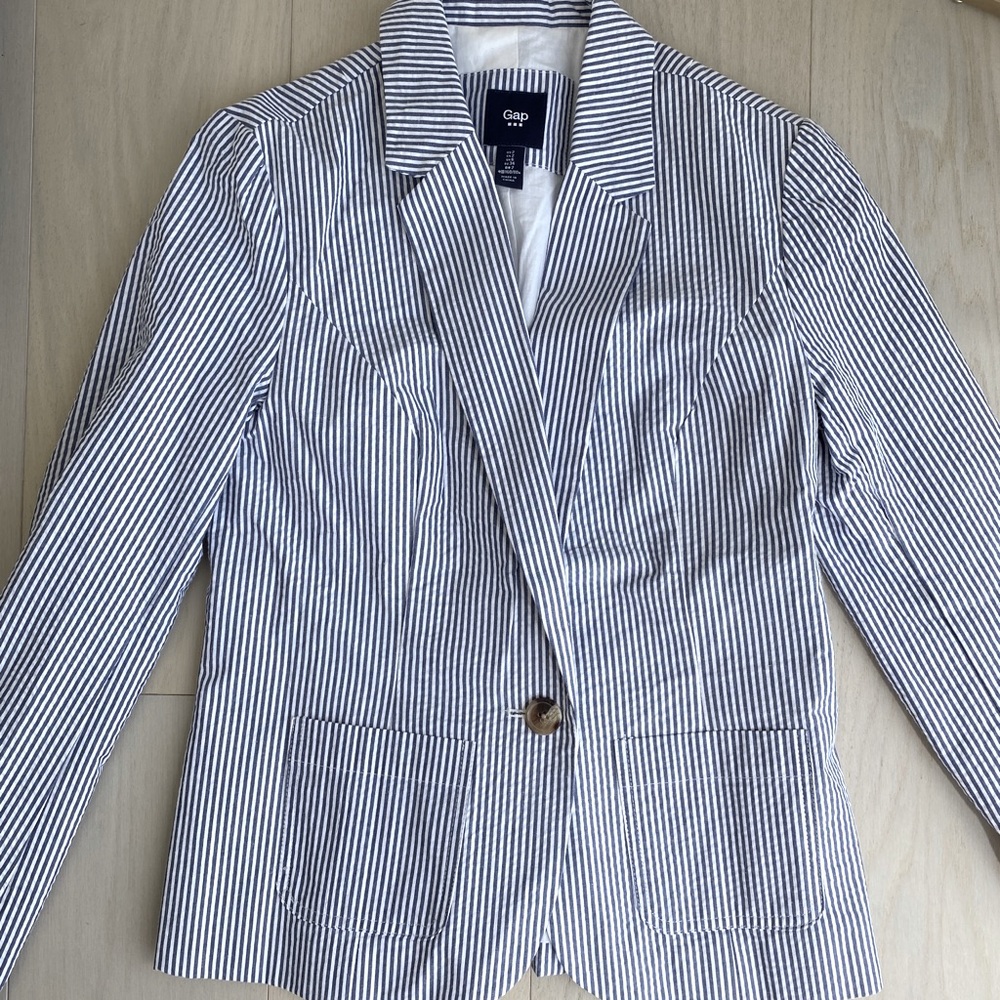 Women’s Gap Searsucker Blazer - Navy - Size 2